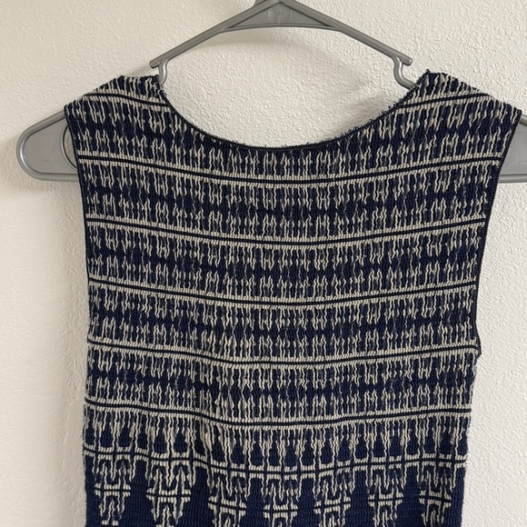 MAX STUDIO Fit and Flare, Smocked Mini Dress, Navy xs - Picture 6 of 11